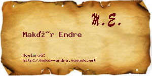 Makár Endre névjegykártya